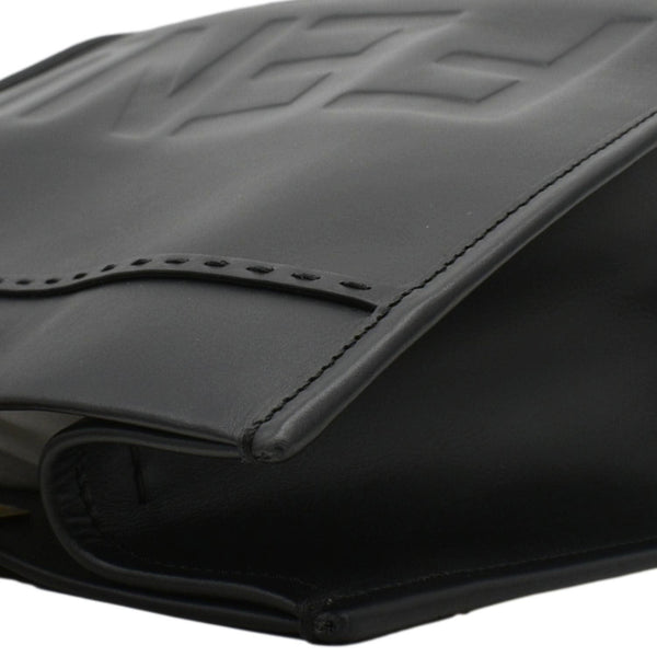 FENDI Sunshine Plexiglass Medium Leather Shopper Tote Bag Black