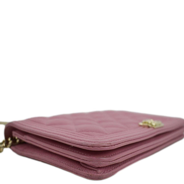 CHANEL Boy Flap Quilted Leather Shoulder Bag Pink