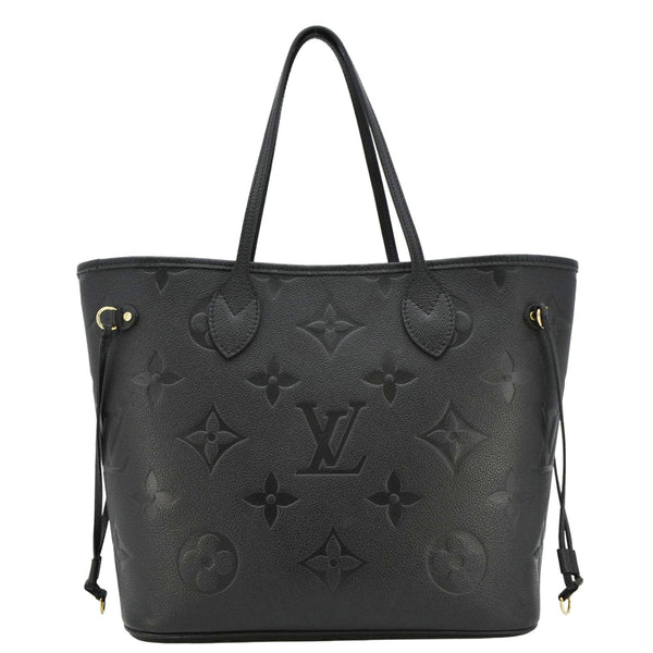 LOUIS VUITTON Neverfull MM Empreinte Leather Tote Shoulder Bag Black