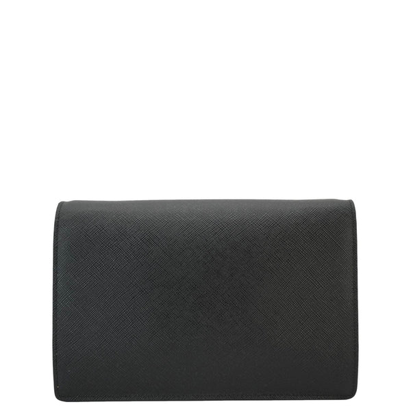 PRADA City Envelope Mini Saffiano Leather Crossbody Bag Black