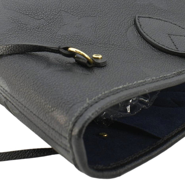 LOUIS VUITTON Neverfull MM Empreinte Leather Tote Shoulder Bag Black