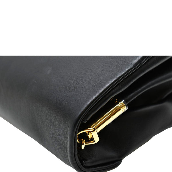 VERSACE Medusa Leather Chain Clutch Bag Black