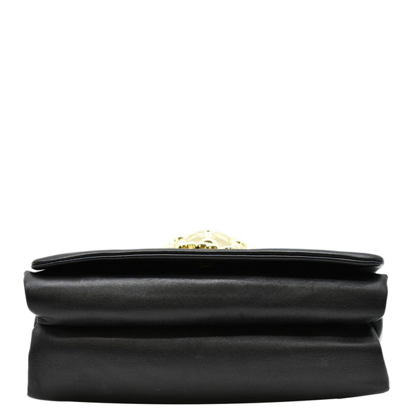 VERSACE Medusa Leather Chain Clutch Bag Black