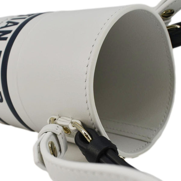 Christian Dior Vibe Bottle Holder Printed Leather Crossbody Bag White