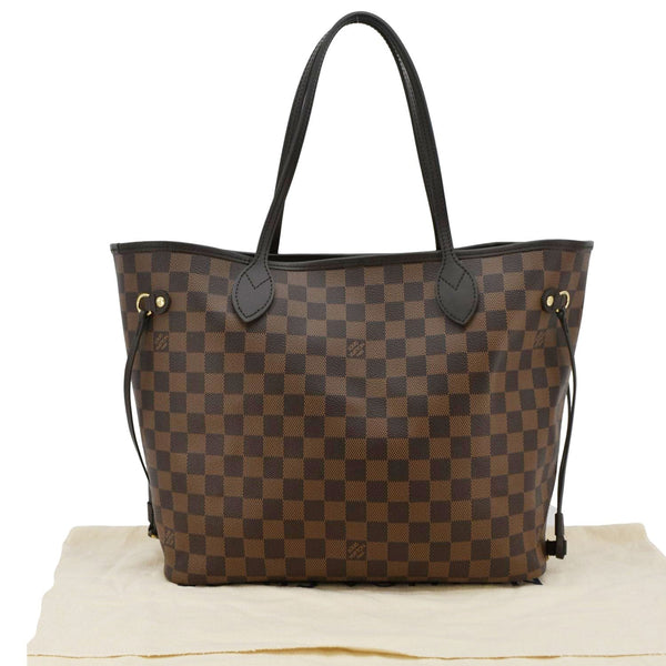 LOUIS VUITTON Neverfull MM Damier Ebene Tote Bag Brown