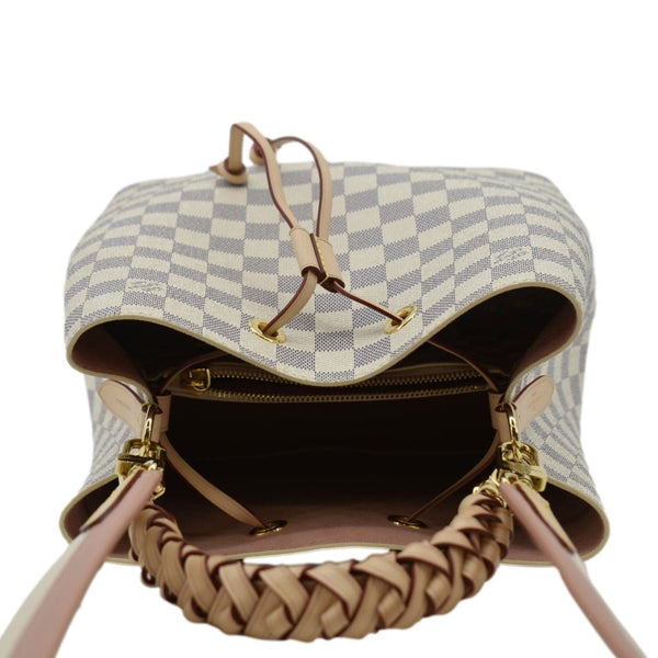 LOUIS VUITTON Neonoe Braided Handle Damier Azur Crossbody Bag White