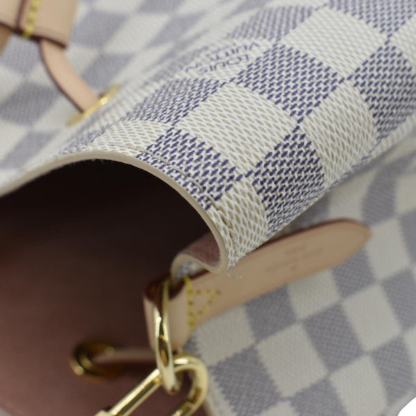 LOUIS VUITTON Neonoe Braided Handle Damier Azur Crossbody Bag White