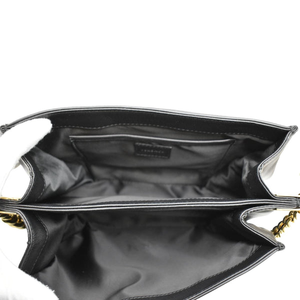 VERSACE Medusa Leather Chain Clutch Bag Black