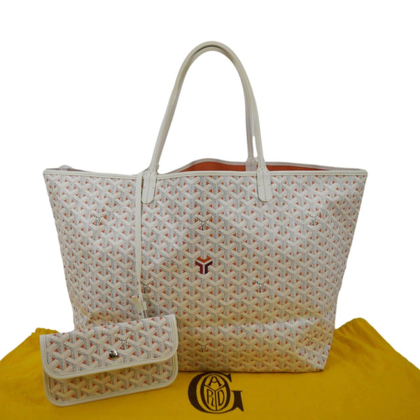 GOYARD Saint Louis Claire Voie GM Canvas Tote Shoulder Bag White