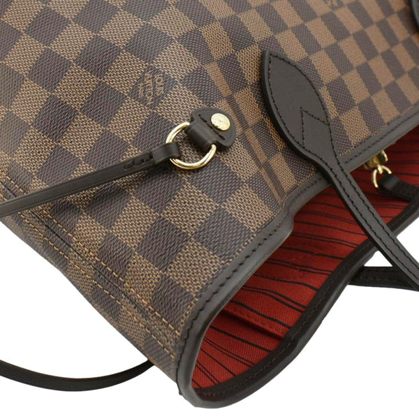 LOUIS VUITTON Neverfull MM Damier Ebene Tote Bag Brown