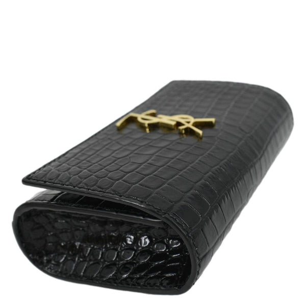 YVES SAINT LAURENT Kate Crocodile Embossed Leather Belt Bag Black