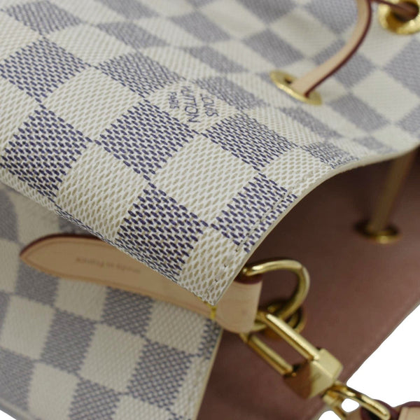 LOUIS VUITTON Neonoe Braided Handle Damier Azur Crossbody Bag White