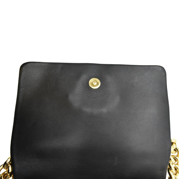 VERSACE Medusa Leather Chain Clutch Bag Black