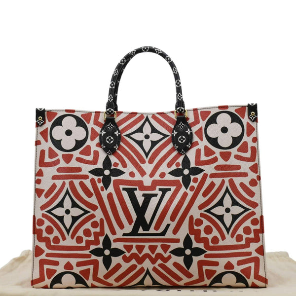 LOUIS VUITTON Onthego GM Crafty Monogram Giant Canvas Shoulder Bag Red