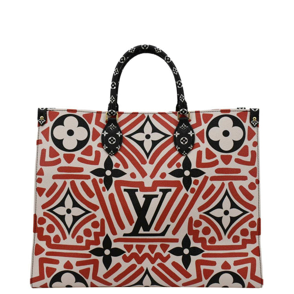 LOUIS VUITTON Onthego GM Crafty Monogram Giant Canvas Shoulder Bag Red