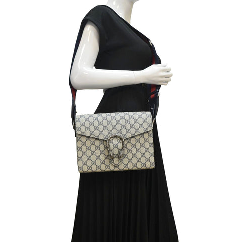GUCCI Dionysus GG Supreme Canvas Crossbody Bag Navy Blue 725548