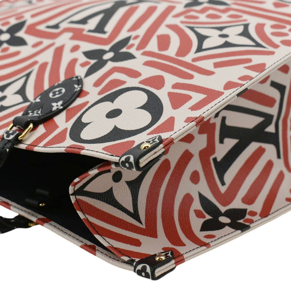 LOUIS VUITTON Onthego GM Crafty Monogram Giant Canvas Shoulder Bag Red