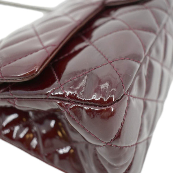 CHANEL 2.55 Reissue Double Flap Patent Leather Shoulder Bag Maroon