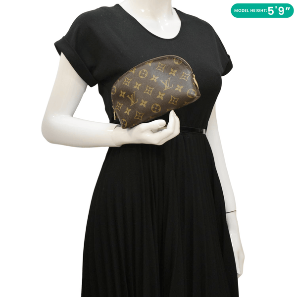 LOUIS VUITTON PM Monogram Canvas Cosmetic Pouch Brown