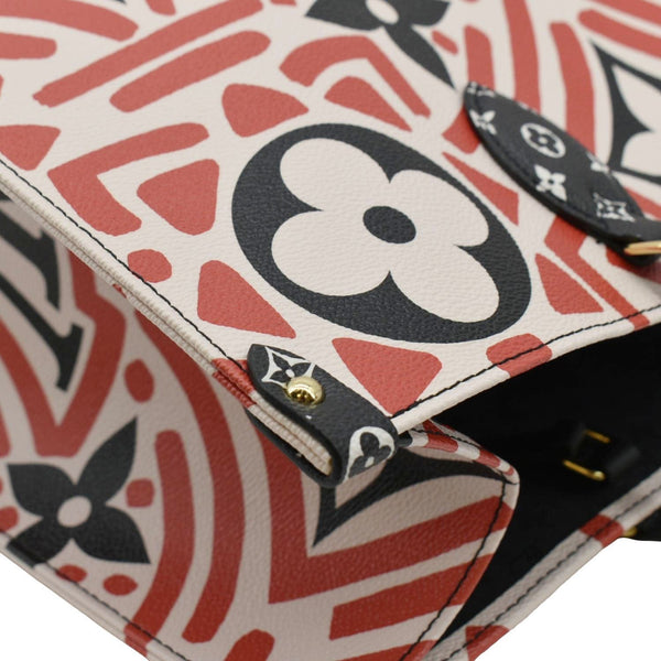 LOUIS VUITTON Onthego GM Crafty Monogram Giant Canvas Shoulder Bag Red