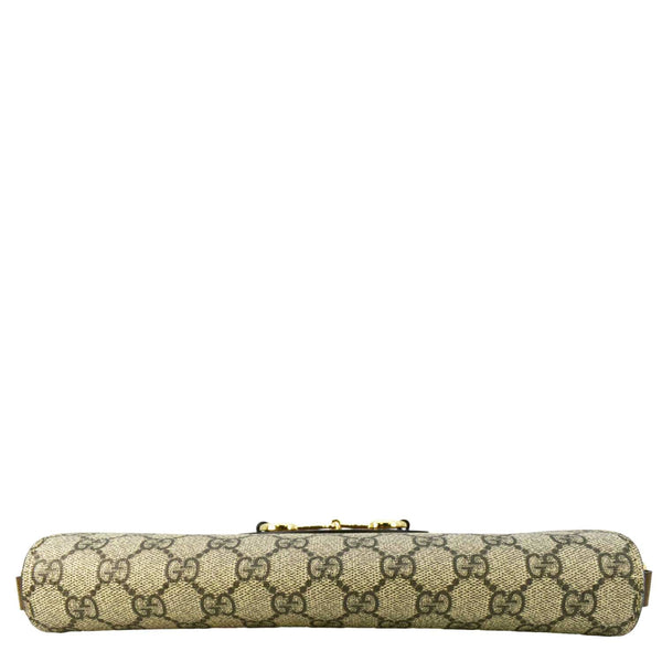 GUCCI Horsebit 1955 Small GG Supreme Canvas Shoulder Bag Beige 677286