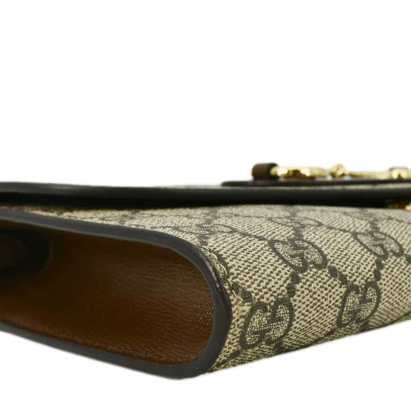 GUCCI Horsebit 1955 Small GG Supreme Canvas Shoulder Bag Beige 677286