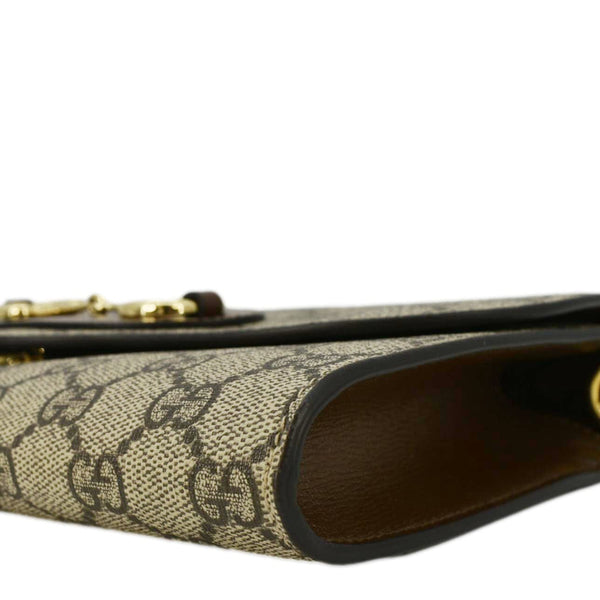 GUCCI Horsebit 1955 Small GG Supreme Canvas Shoulder Bag Beige 677286