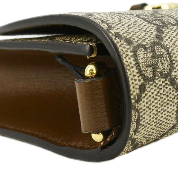 GUCCI Horsebit 1955 Small GG Supreme Canvas Shoulder Bag Beige 677286