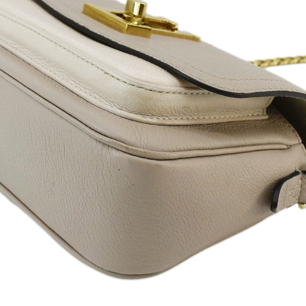 LOUIS VUITTON Lockme Tender Grained Calfskin Leather Shoulder Bag Greige