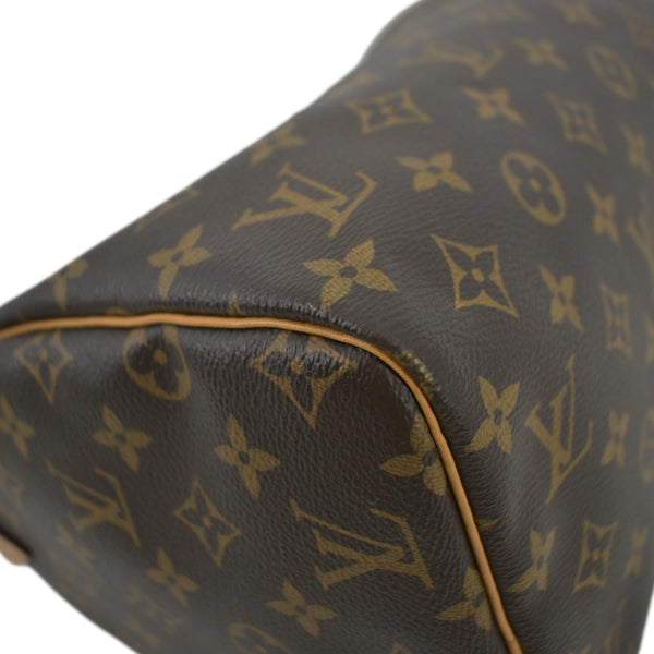 LOUIS VUITTON Speedy 30 Monogram Canvas Satchel Bag Brown