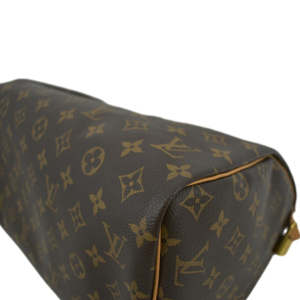 LOUIS VUITTON Speedy 30 Monogram Canvas Satchel Bag Brown
