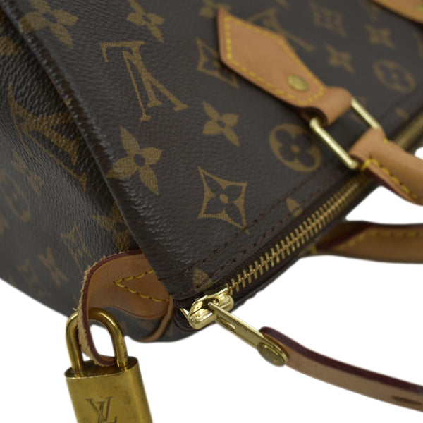 LOUIS VUITTON Speedy 30 Monogram Canvas Satchel Bag Brown