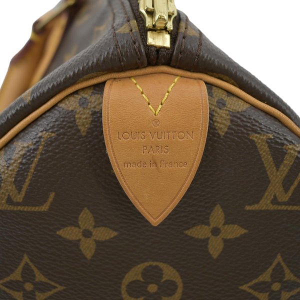 LOUIS VUITTON Speedy 30 Monogram Canvas Satchel Bag Brown