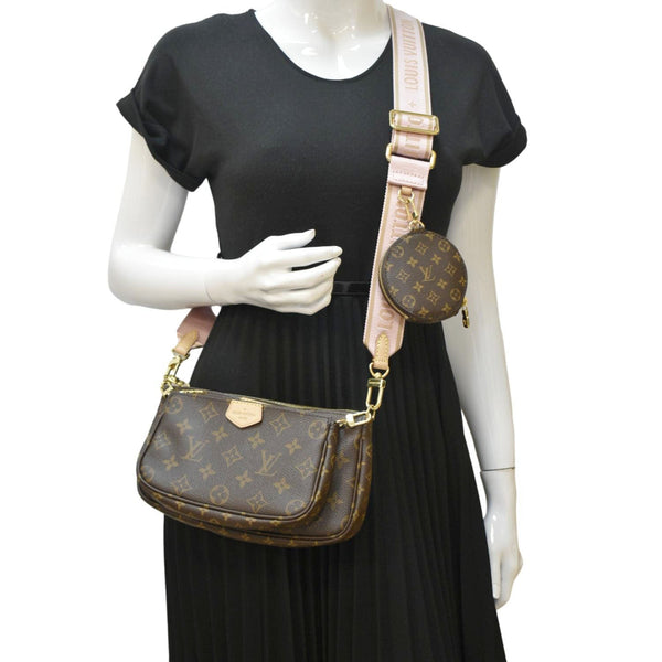 LOUIS VUITTON Multi Pochette Accessoires Monogram Canvas Shoulder Bag Light Pink