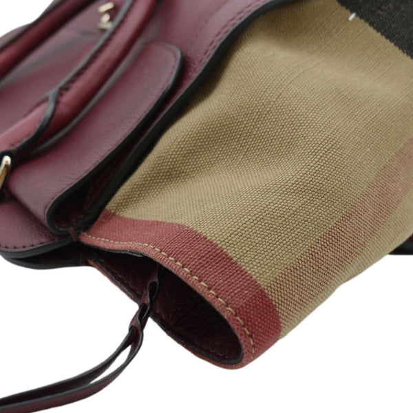 BURBERRY Harcourt Medium Leather Shoulder Bag Burgundy