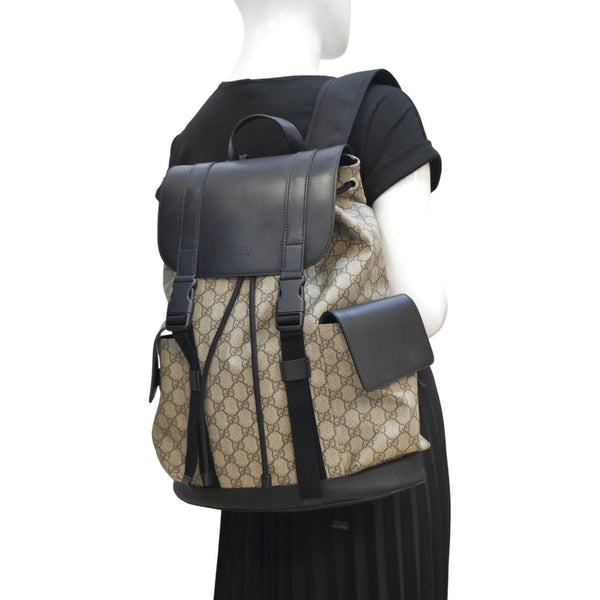 GUCCI Soft GG Supreme Canvas Backpack Bag Beige 450958