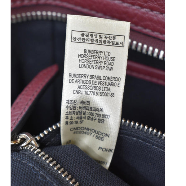 BURBERRY Harcourt Medium Leather Shoulder Bag Burgundy