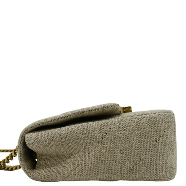 YVES SAINT LAURENT Patchwork Jamie Jersey Wool Shoulder Bag Beige