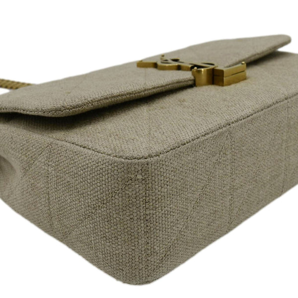 YVES SAINT LAURENT Patchwork Jamie Jersey Wool Shoulder Bag Beige
