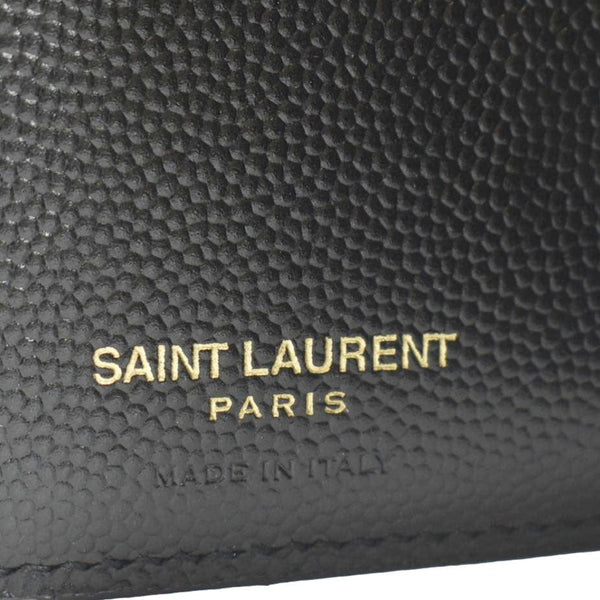 YVES SAINT LAURENT Monogram Compact Leather Zip Wallet Black
