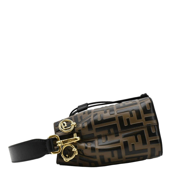 FENDI Mini Mon Tresor Leather Bucket Crossbody Bag Brown