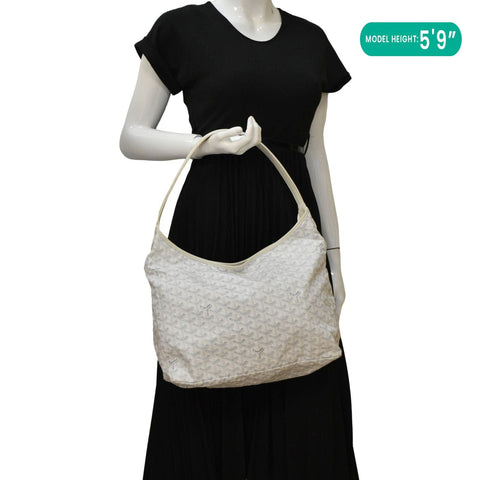 GOYARD Boheme Canvas Hobo Bag White