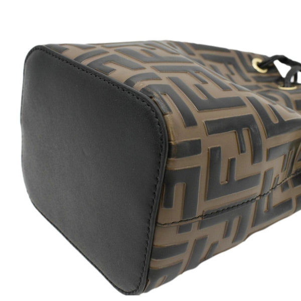 FENDI Mini Mon Tresor Leather Bucket Crossbody Bag Brown