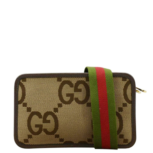 GUCCI Mini Jumbo GG Canvas Crossbody Bag Beige 696075