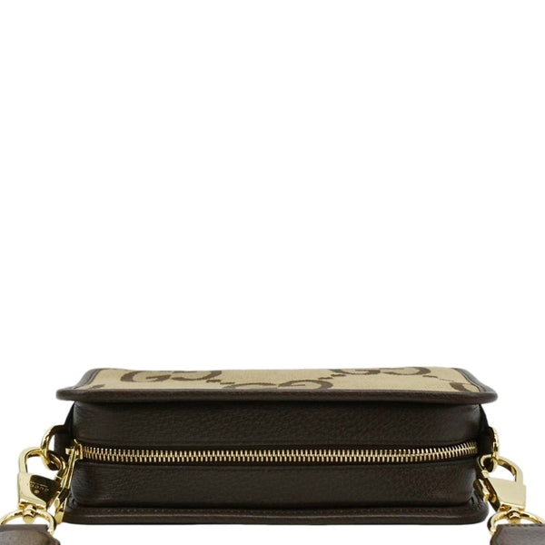 GUCCI Mini Jumbo GG Canvas Crossbody Bag Beige 696075