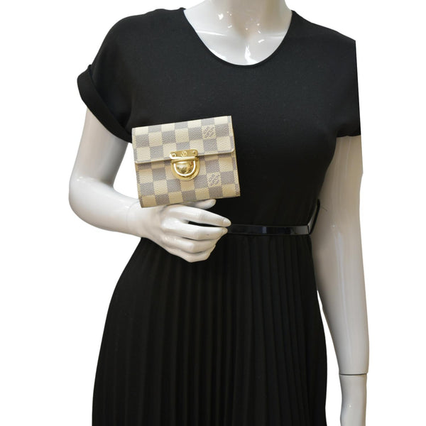 LOUIS VUITTON Koala Damier Azur Wallet White