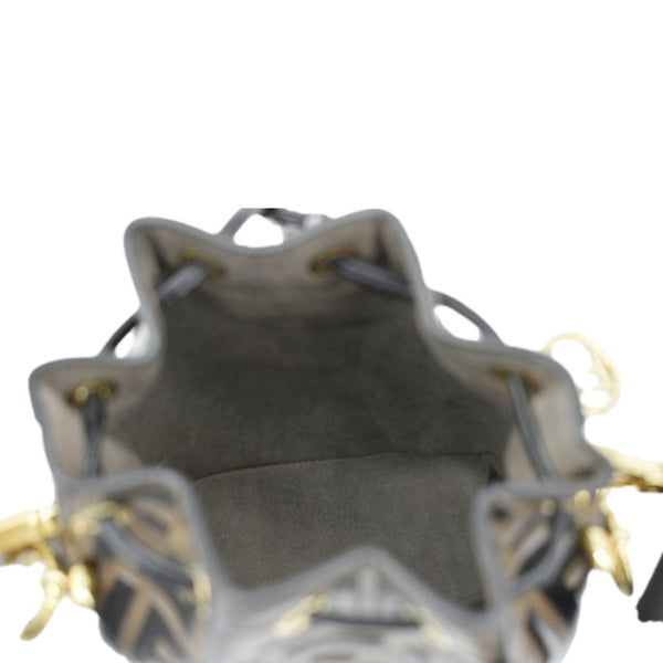 FENDI Mini Mon Tresor Leather Bucket Crossbody Bag Brown