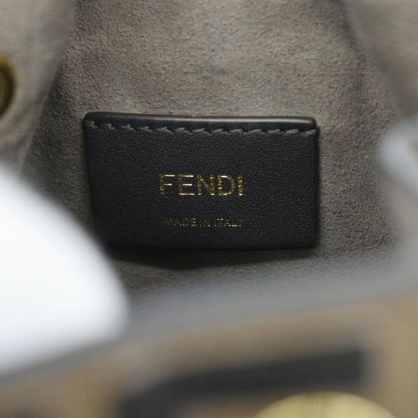 FENDI Mini Mon Tresor Leather Bucket Crossbody Bag Brown