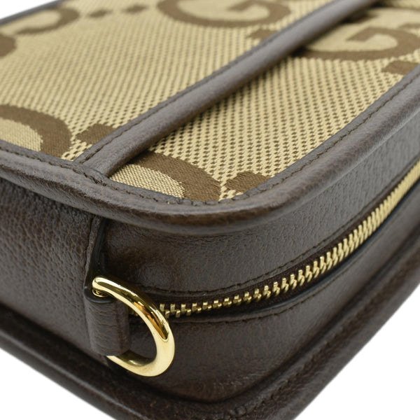 GUCCI Mini Jumbo GG Canvas Crossbody Bag Beige 696075