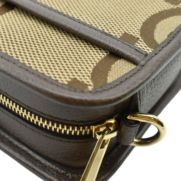 GUCCI Mini Jumbo GG Canvas Crossbody Bag Beige 696075